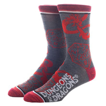 Load image into Gallery viewer, Dungeons & Dragons 3pk Crew Socks in D20 Box