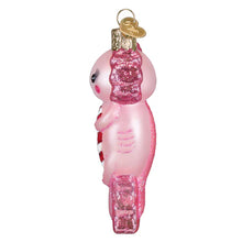 Load image into Gallery viewer, Axolotl Holding a Candy Cane Ornament by Old World Christmas