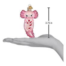 Load image into Gallery viewer, Axolotl Holding a Candy Cane Ornament by Old World Christmas