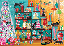 Load image into Gallery viewer, Christmas Cats Mid-Century Modern 1000pc Holiday Puzzle by Cobble Hill