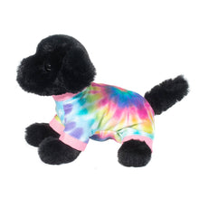 Load image into Gallery viewer, Hattie the Black Lab Plush in Tie Dye PJ's by Douglas