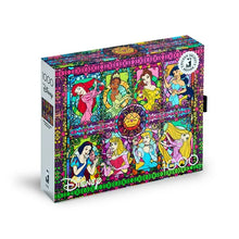 Load image into Gallery viewer, Disney Stained Glass Princesses 1000pc Slver Select Puzzle by Ceaco