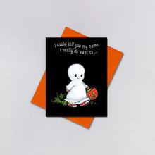 Load image into Gallery viewer, Little Ghost Trick or Treat Reproduction Vintage Halloween Card from Laughing Elephant