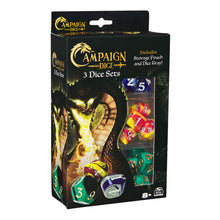 Load image into Gallery viewer, Campaign Dice - 3 RPG Dice Sets, Dice Pouch & Silicone Dice Tray