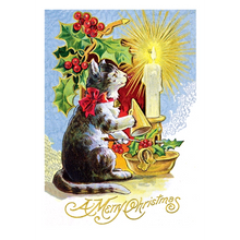 Load image into Gallery viewer, Cats at Christmas Box of 12 Reproduction Vintage Holiday Cards by Laughing Elephant