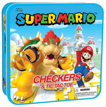 Load image into Gallery viewer, Super Mario vs. Bowswer Checkers & Tic-Tac-Toe