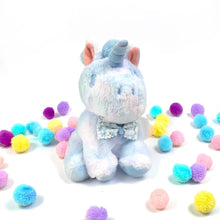 Load image into Gallery viewer, 10" Blue Unicorn Plush with Bow Tie by Fluffery