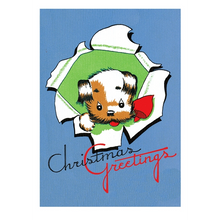 Load image into Gallery viewer, Dogs at Christmas 12 Reproduction Vintage Holiday Cars in Collectible Box by Laughing Elephant