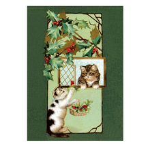 Load image into Gallery viewer, Cats at Christmas Box of 12 Reproduction Vintage Holiday Cards by Laughing Elephant