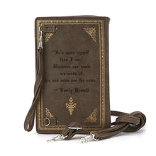 Load image into Gallery viewer, Wuthering Heights Book Style Vinyl Clutch or Crossbody Style Bag
