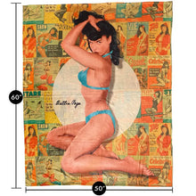 Load image into Gallery viewer, Bettie Page Pin-Up Cover Girl 50" x 60" Microfiber Fleece Throw