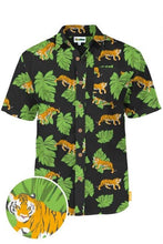 Load image into Gallery viewer, Mens Tiger Time Button Down Hawaiian Shirt