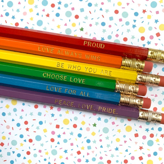 Set Of 5 Rainbow Pride 2B Pencils – Queer In The World: The Shop