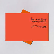 Load image into Gallery viewer, Retro Kitsch Halloween Card - Cute Witch on Broom