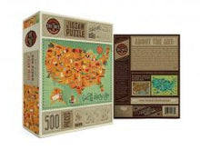 Load image into Gallery viewer, Weird & Wacky U.S.A. Map 500pc Puzzle