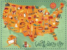 Load image into Gallery viewer, Weird & Wacky U.S.A. Map 500pc Puzzle