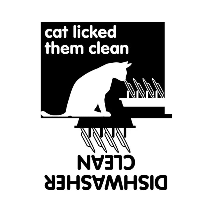 Dishwasher Clean Cat Licked Clean Magnet