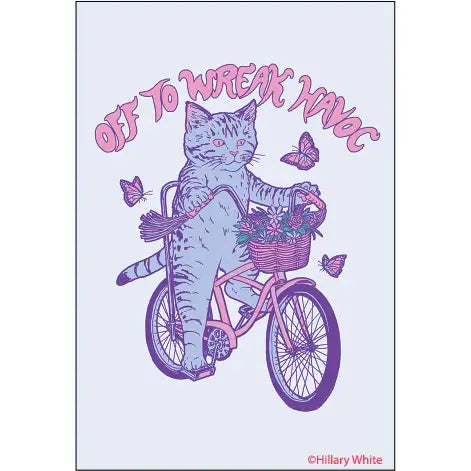 Off to Wreak Havoc Kitty on Bike Magnet