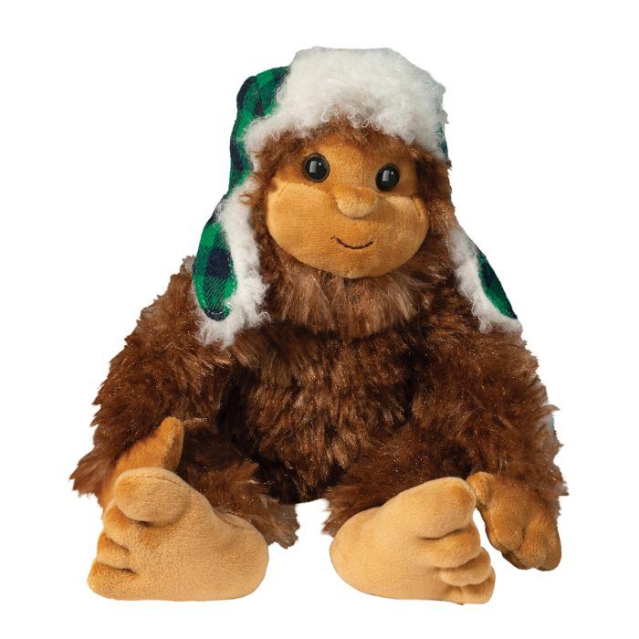 Sasquatch Plush with Green Winter Bomber Hat by Douglas