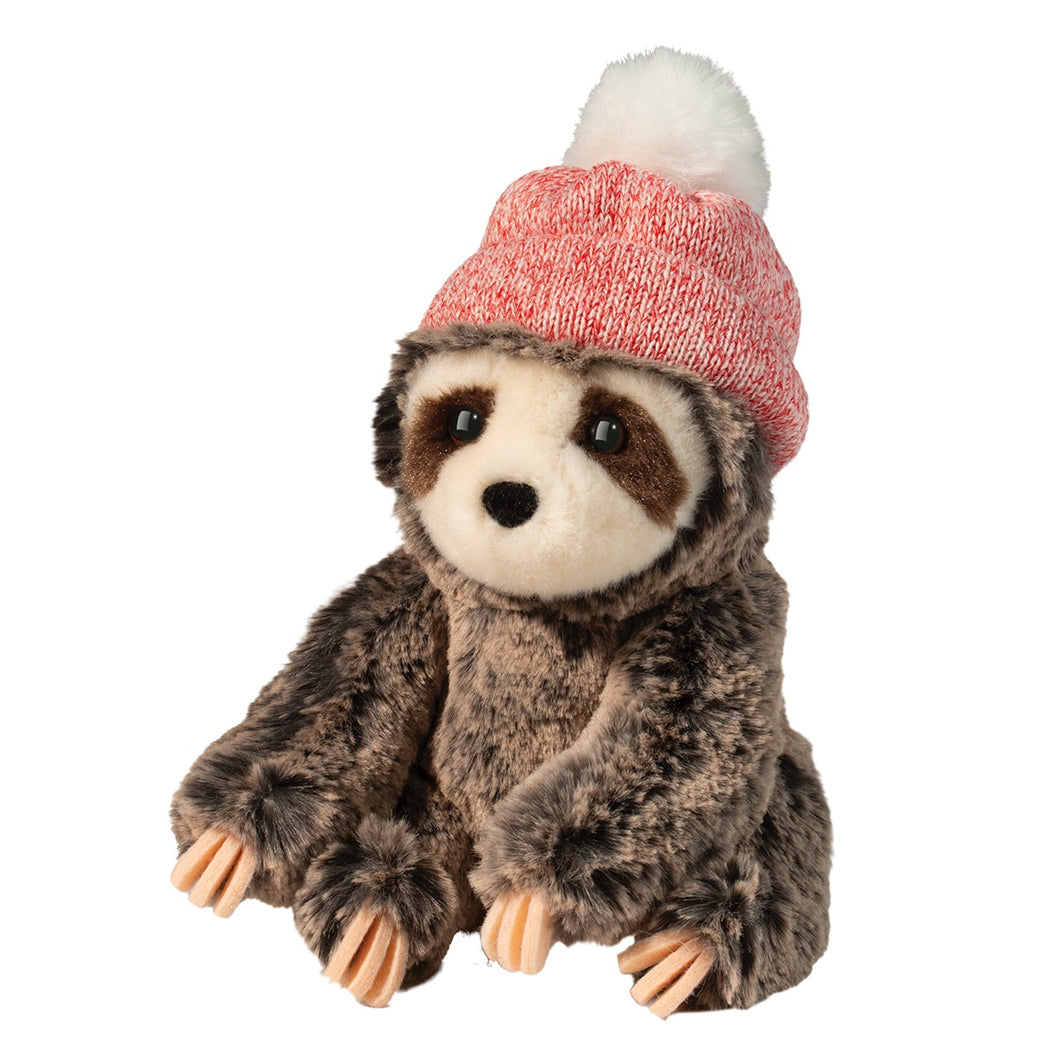 Blitzen Sloth Plush in Red Winter Beanie Hat by Douglas