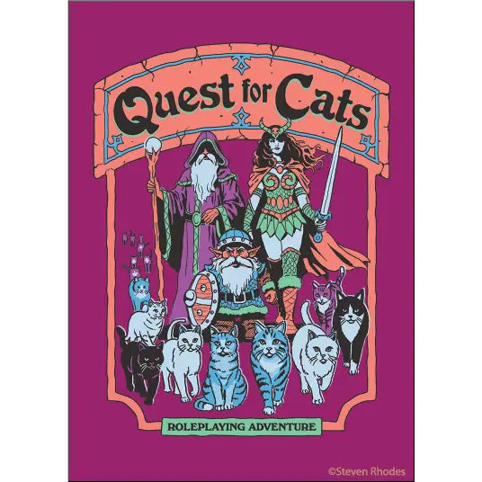 Steven Rhodes Quest for Cats Roleplaying Adventure Magnet (Purple)