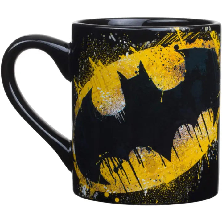DC Batman Paint Splatter Logo Bat Signal 14oz. Ceramic Coffee Mug