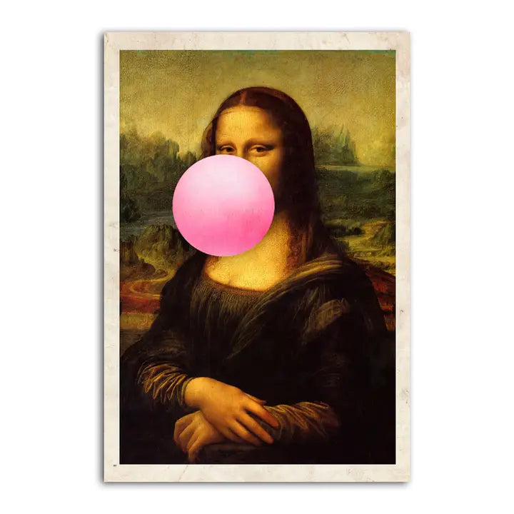 Mona Lisa Blowing a Bubble Magnet