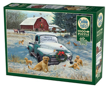 Load image into Gallery viewer, Merry Christmas Holiday Farm Scene 1000pc Puzzle by Cobble Hill
