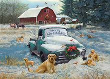 Load image into Gallery viewer, Merry Christmas Holiday Farm Scene 1000pc Puzzle by Cobble Hill
