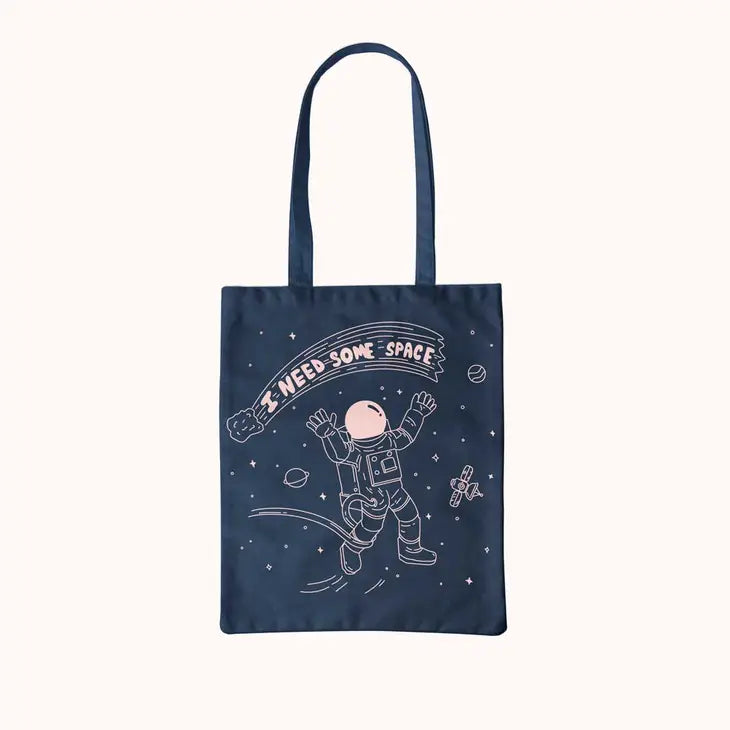 I Need Some Space Navy Organic Cotton Fair Trade Tote Bag