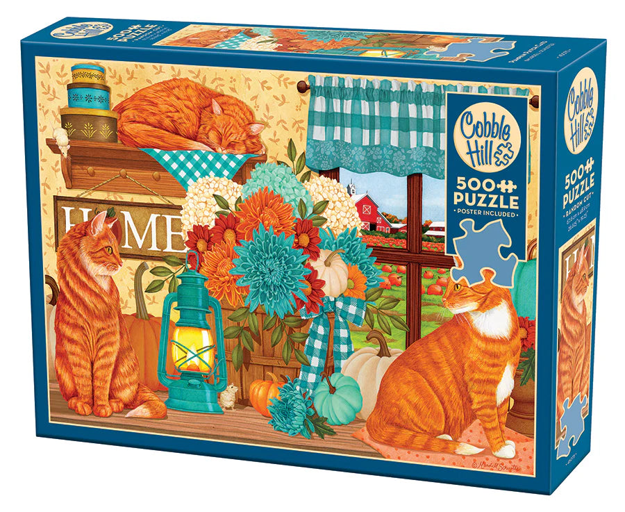 Pumpkin Patch Cats 500pc Puzzle by Cobble Hill