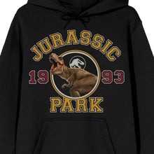 Load image into Gallery viewer, Jurassic Park 1993 T-Rex Black Unisex Hoodie by Bioworld
