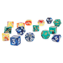 Load image into Gallery viewer, Campaign Dice - 3 RPG Dice Sets, Dice Pouch &amp; Silicone Dice Tray
