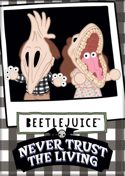 Never Trust the Living Adam and Barbara Monster Beetlejuice Magnet