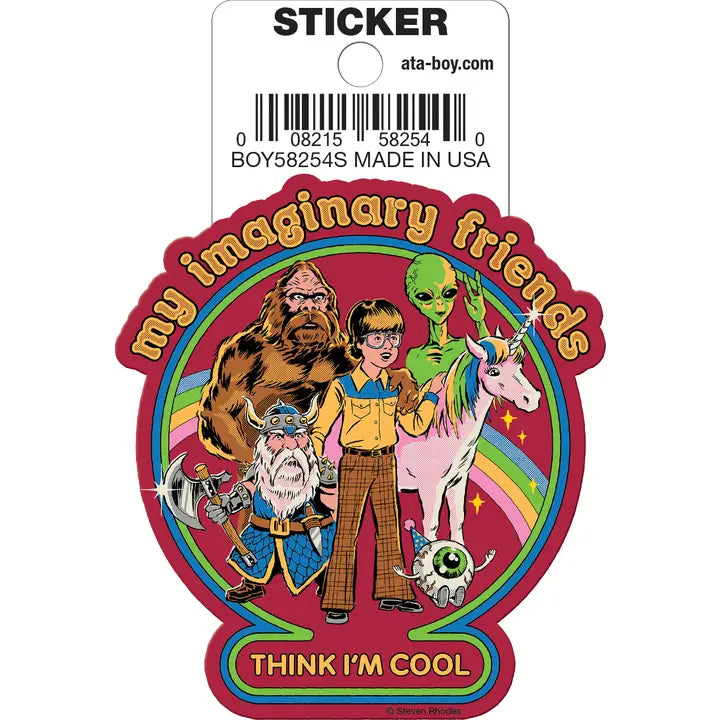 Steven Rhodes My Imaginary Friends Vinyl Sticker