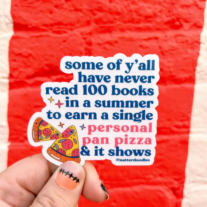 Personal Pan Pizza Book It Vinyl Sticker by NatterDoodle