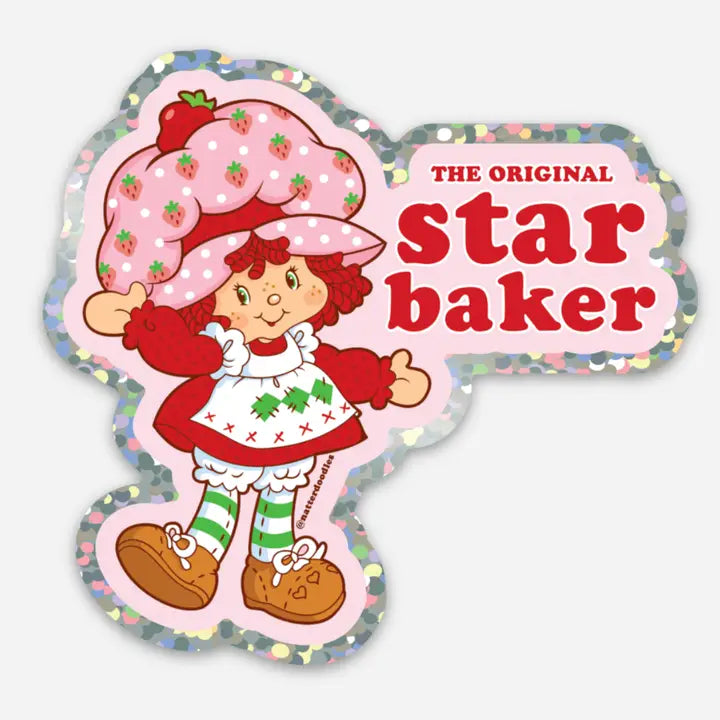Strawberry Shortcake The Original Star Baker Glitter Vinyl Sticker from NatterDoodle