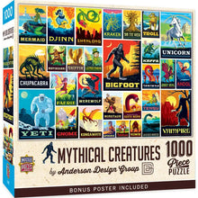 Load image into Gallery viewer, Mythical Creatures 1000pc Vintage Poster Puzzle by Masterpieces Puzzles

