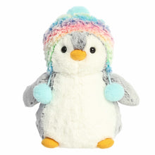 Load image into Gallery viewer, PomPom Rainbow Beanie Penguin 9&quot; Plush by Aurora
