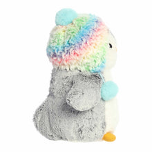 Load image into Gallery viewer, PomPom Rainbow Beanie Penguin 9&quot; Plush by Aurora
