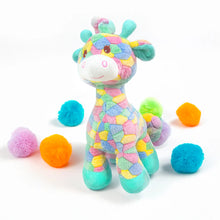 Load image into Gallery viewer, 20" Rainbow "Patchwork" Giraffe Plush by Fluffery
