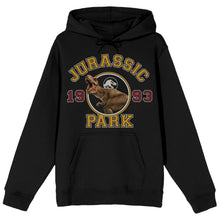 Load image into Gallery viewer, Jurassic Park 1993 T-Rex Black Unisex Hoodie by Bioworld
