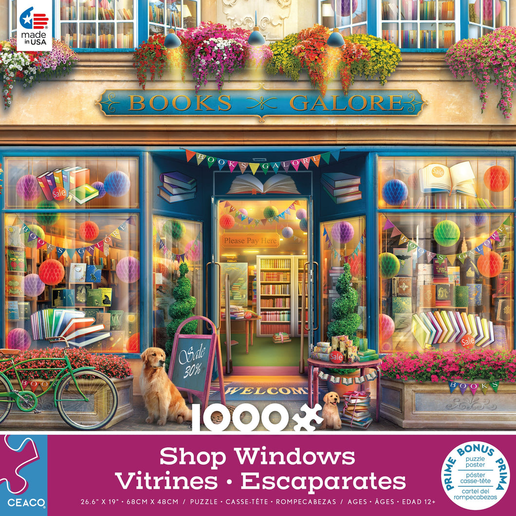 Books Galore Shop Windows 1000pc Puzzle by Ceaco