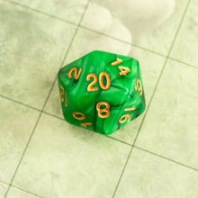 Load image into Gallery viewer, Green and Black Polyhedral RPG Dice Set by Mystery Dice Goblin
