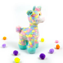 Load image into Gallery viewer, 20" Rainbow "Patchwork" Giraffe Plush by Fluffery
