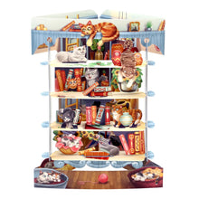 Load image into Gallery viewer, Cats in the Library 3-D Swing Card Blank Greeting Card by Santoro
