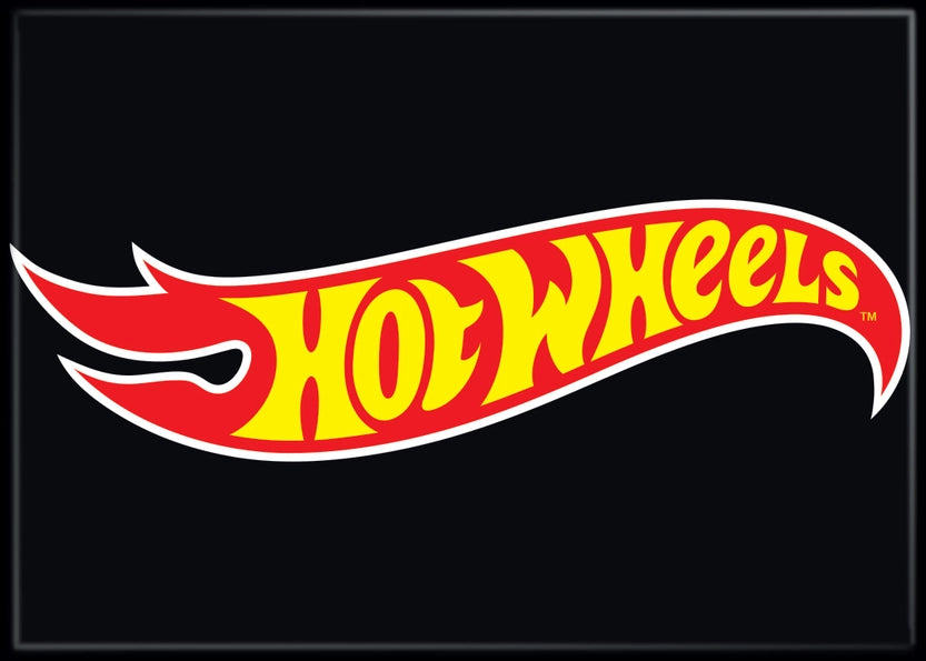 Hot Wheels Logo on Black Magnet