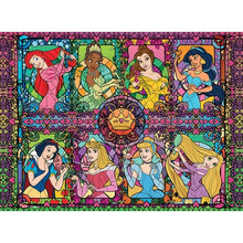 Load image into Gallery viewer, Disney Stained Glass Princesses 1000pc Slver Select Puzzle by Ceaco
