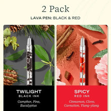 Load image into Gallery viewer, Lava Pens 2pk Black/Red Twilight and Spicy Scented by Lifelines
