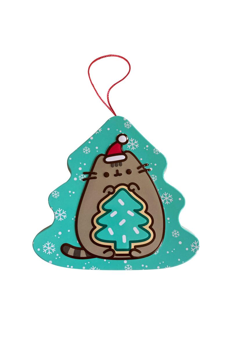 Festive Pusheen Meowy Christmas Tree Green Sour Apple Candy Tin